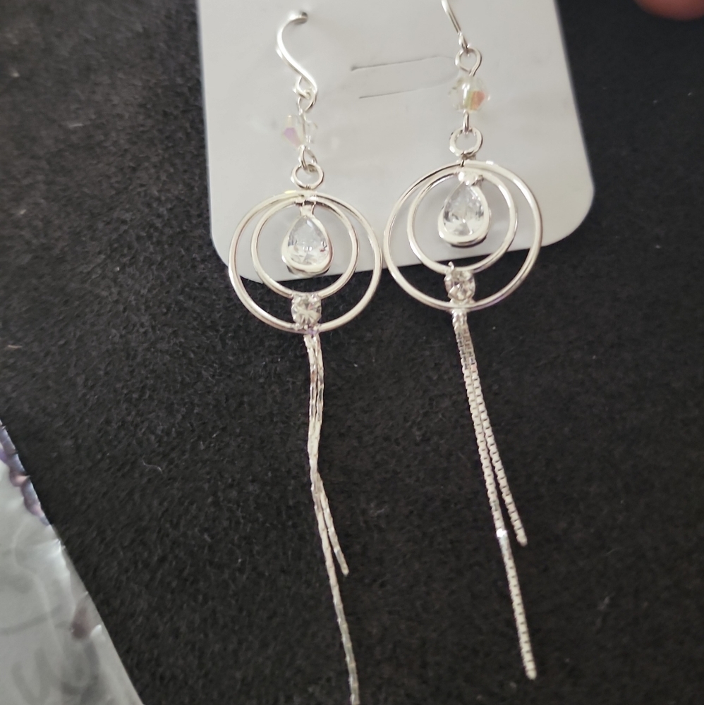 Sterling silver 925 long  earrings
